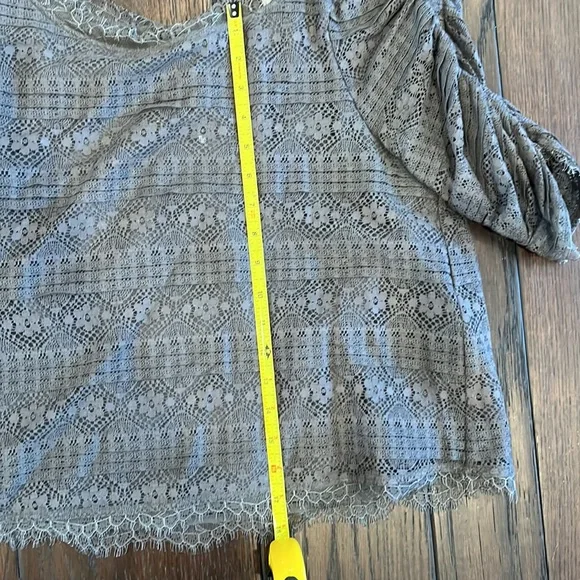 Joie Grey two layer lace top - Picture 7 of 9